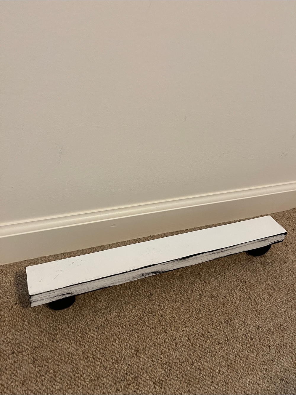 Rustic White & Black Wooden Display Shelf Riser ♥️